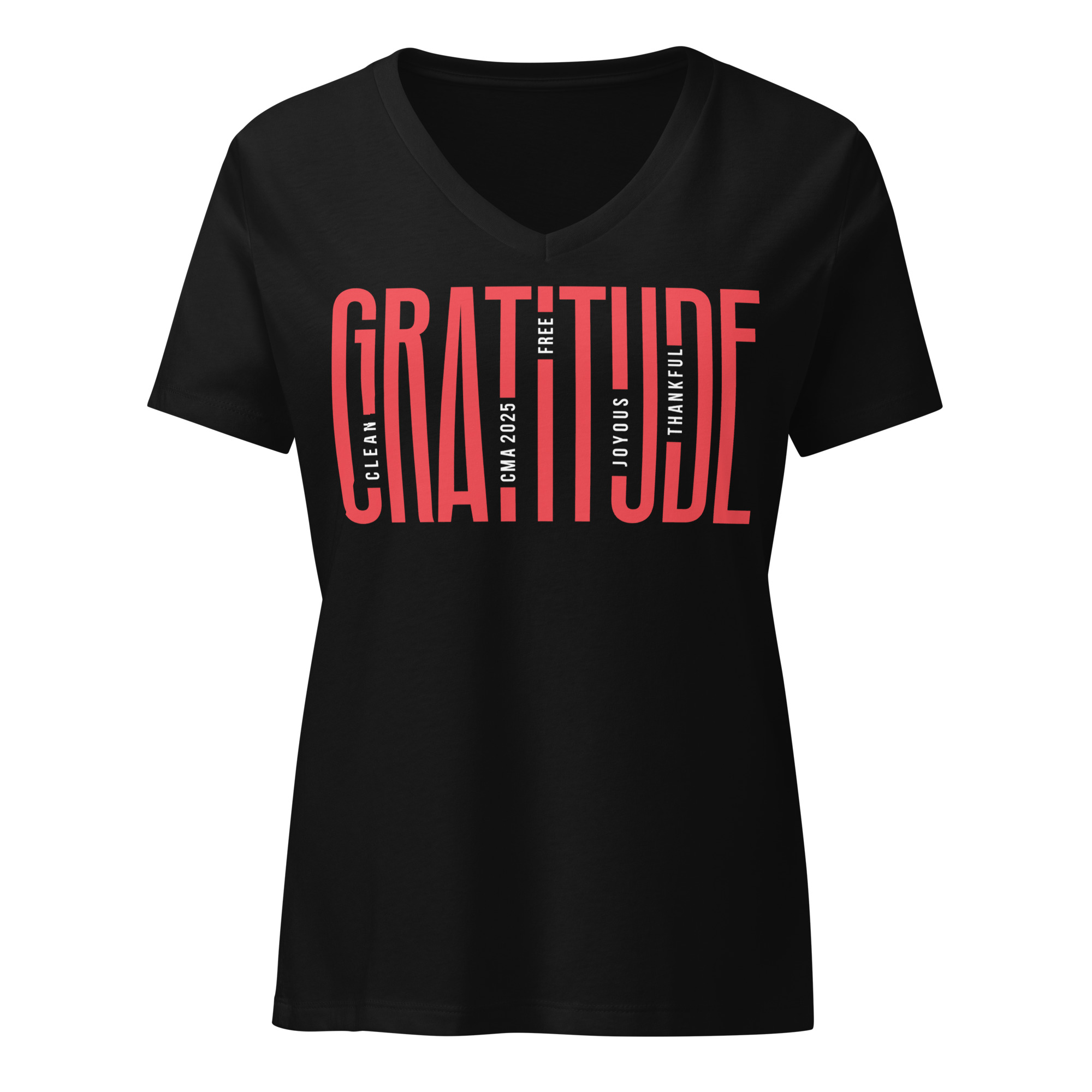 Women’s Gratitude 2025 v-neck t-shirt